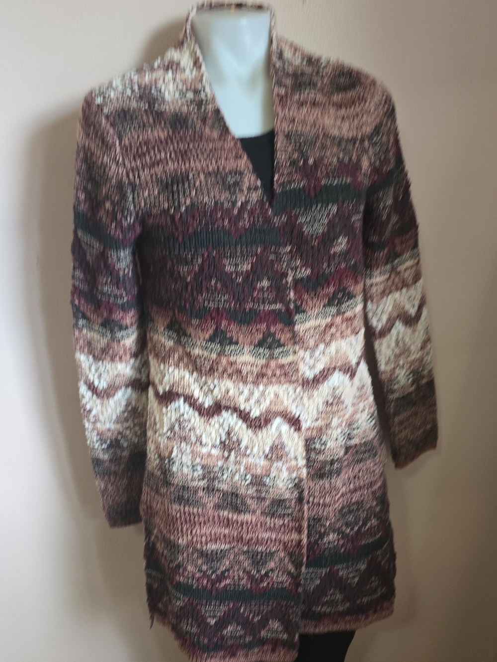 99 Jane Street Cozy Multi-Color Patterned Women's Cardigan Sweater Sz. S